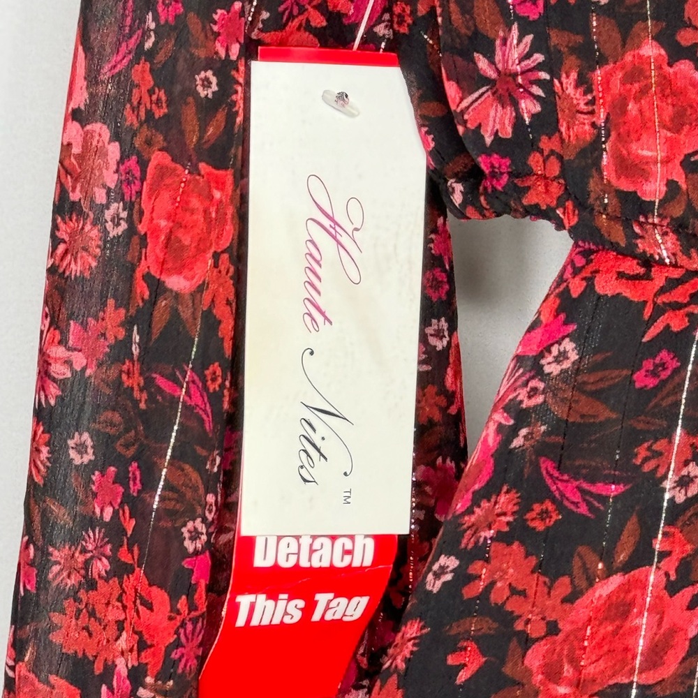 $12 Bundled💥 NEW Haute Nites Maxi Floral Print Sides Maxi Dress Sz 9 Junior - Picture 4 of 13